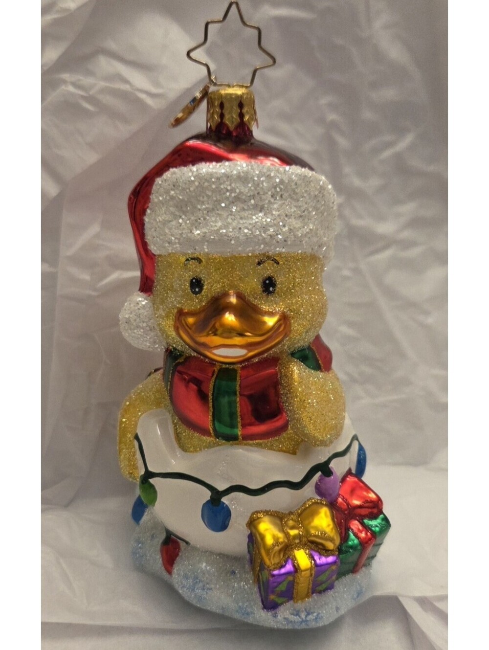 Christopher Radko Gone Quackers for  Christmas Glass Duck Ornament, New w/Tag